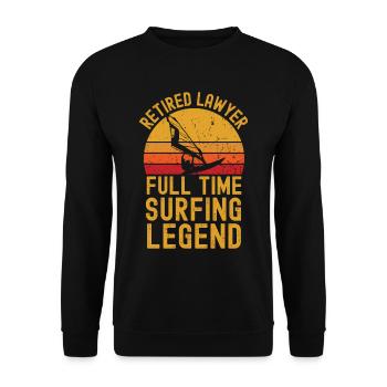 Retired lawyer windsurfing legend - Unisex Sweatshirt - black - Front - Alina (178cm) & Michal (187cm)