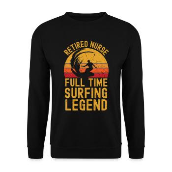 Infirmière à la retraite légende du surf - Sweat-shirt Unisexe - noir - Devant - Alina (178cm) & Michal (187cm)