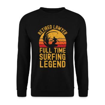 Retired lawyer surfing legend - Unisex Sweatshirt - black - Front - Alina (178cm) & Michal (187cm)
