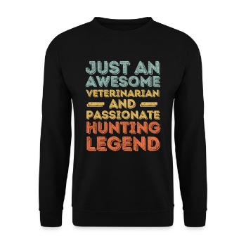 Tierarzt Jagdlegende retro - Unisex Pullover - Schwarz - Vorne - Alina (178cm) & Michal (187cm)