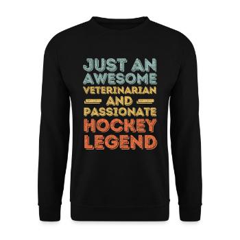 Tierarzt Hockey Legende retro - Unisex Pullover - Schwarz - Vorne - Alina (178cm) & Michal (187cm)