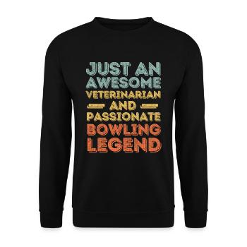 Tierarzt Bowling-Legende retro - Unisex Pullover - Schwarz - Vorne - Alina (178cm) & Michal (187cm)