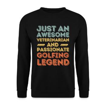 Tierarzt Golflegende retro - Unisex Pullover - Schwarz - Vorne - Alina (178cm) & Michal (187cm)