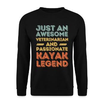 Tierarzt Kajak Legende retro - Unisex Pullover - Schwarz - Vorne - Alina (178cm) & Michal (187cm)