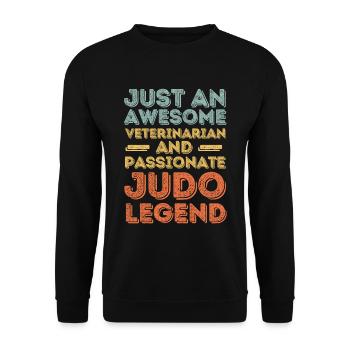 Veterinarian Judo legend retro - Unisex Sweatshirt - black - Front - Alina (178cm) & Michal (187cm)