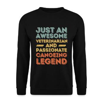 Tierarzt Kanulegende retro - Unisex Pullover - Schwarz - Vorne - Alina (178cm) & Michal (187cm)