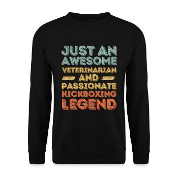 Tierarzt Kickboxen Legende retro - Unisex Pullover - Schwarz - Vorne - Alina (178cm) & Michal (187cm)