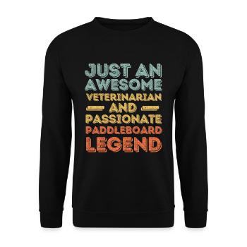 Tierarzt Paddleboard Legende retro - Unisex Pullover - Schwarz - Vorne - Alina (178cm) & Michal (187cm)