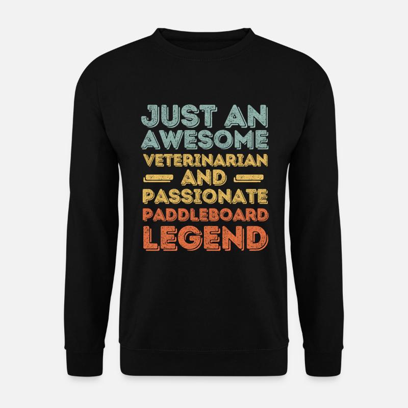 Veterinarian Paddleboard legend retro - Unisex Sweatshirt - black