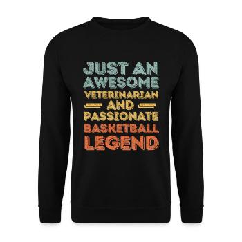 Tierarzt Basketball Legende retro - Unisex Pullover - Schwarz - Vorne - Alina (178cm) & Michal (187cm)
