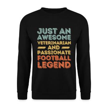 Tierarzt Fußballlegende retro - Unisex Pullover - Schwarz - Vorne - Alina (178cm) & Michal (187cm)