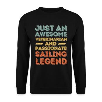Vétérinaire Légende de la voile rétro - Sweat-shirt Unisexe - noir - Devant - Alina (178cm) & Michal (187cm)