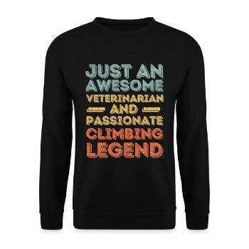 Tierarzt Kletterlegende retro - Unisex Pullover - Schwarz - Vorne - Alina (178cm) & Michal (187cm)