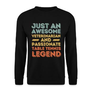 Tierarzt Tischtennis Legende retro - Unisex Pullover - Schwarz - Vorne - Alina (178cm) & Michal (187cm)