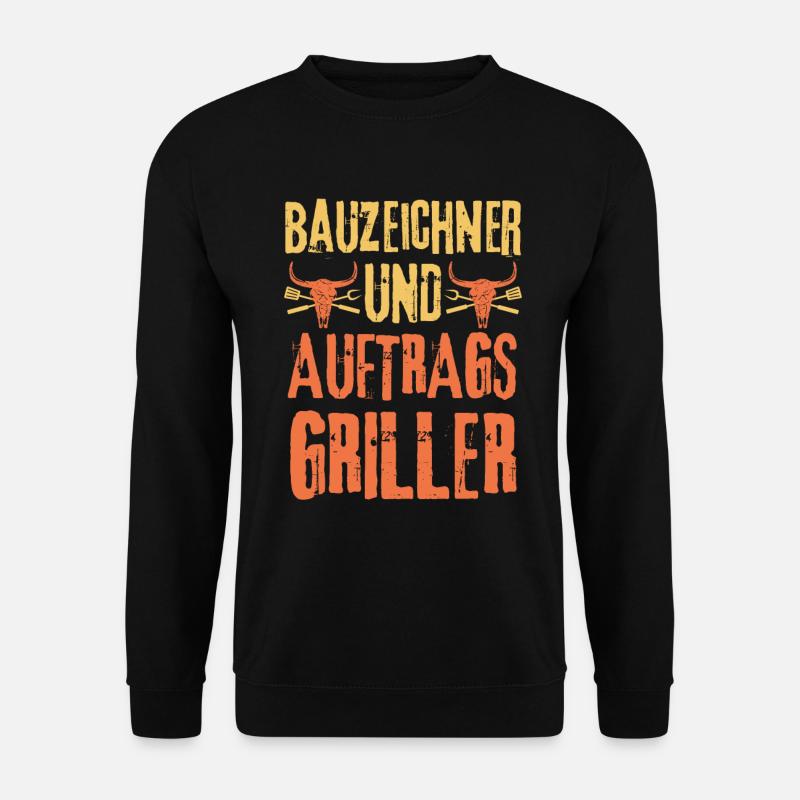 Bauzeichner und Grillen - Unisex Pullover - Schwarz