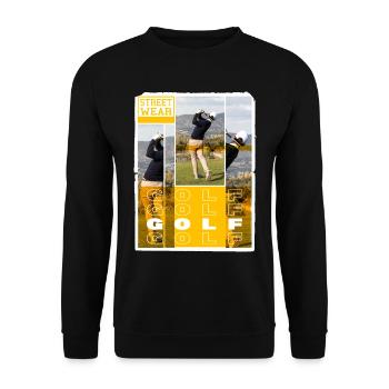 Golf Golf Golfer Sport Hobby Club Vintage - Unisex Sweatshirt - black - Front - Alina (178cm) & Michal (187cm)