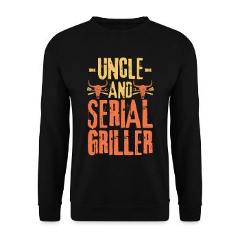 Oncle et Serial Griller - Sweat-shirt Unisexe - noir - Devant - Alina (178cm) & Michal (187cm)
