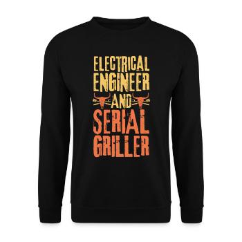 Electrical-engineer and Serial Griller - Unisex Sweatshirt - black - Front - Alina (178cm) & Michal (187cm)