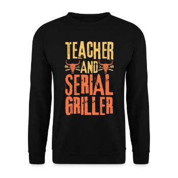 Lehrer und Seriengriller - Unisex Pullover - Schwarz - Vorne - Alina (178cm) & Michal (187cm)