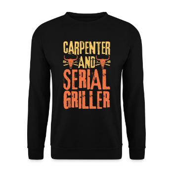 Tischler und Seriengriller - Unisex Pullover - Schwarz - Vorne - Alina (178cm) & Michal (187cm)