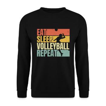 Manger dormir Volleyball répéter - Sweat-shirt Unisexe - noir - Devant - Alina (178cm) & Michal (187cm)