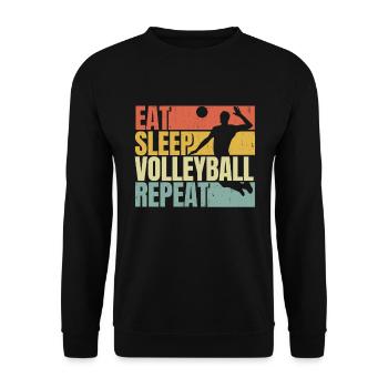 Manger dormir Volleyball répéter - Sweat-shirt Unisexe - noir - Devant - Alina (178cm) & Michal (187cm)
