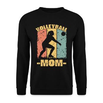 Volleyball Mom - Unisex Sweatshirt - black - Front - Alina (178cm) & Michal (187cm)