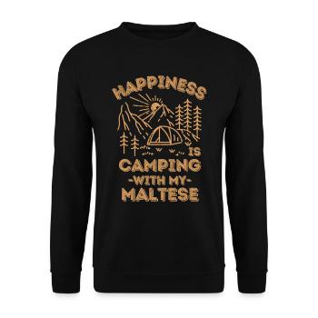 Camping mit Maltesern - Unisex Pullover - Schwarz - Vorne - Alina (178cm) & Michal (187cm)