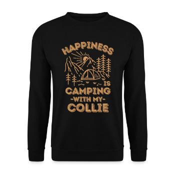 Camping with collie - Unisex Sweatshirt - black - Front - Alina (178cm) & Michal (187cm)
