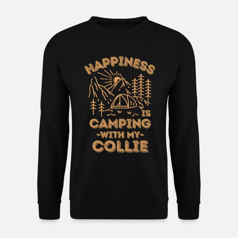 Camping with collie - Unisex Sweatshirt - black