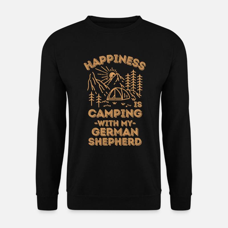Camping mit Deutschem Schäferhund - Unisex Pullover - Schwarz