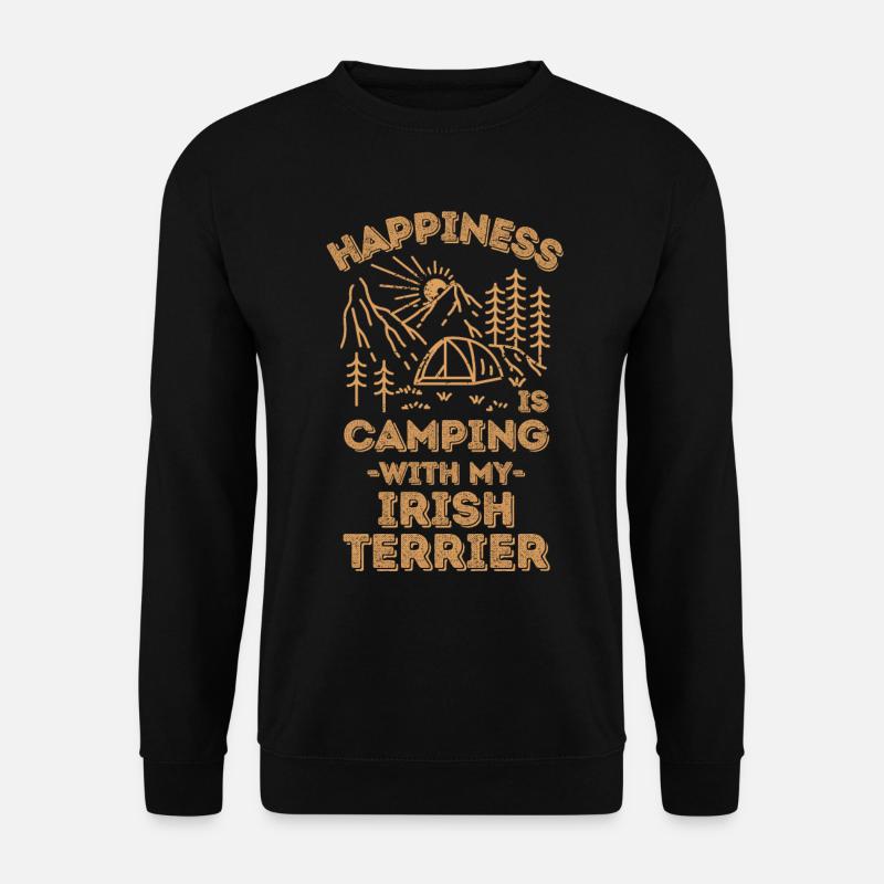 Camping mit Irish-Terrier - Unisex Pullover - Schwarz