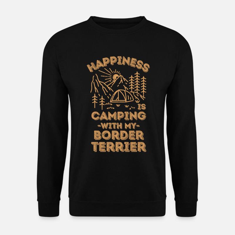 Camping with border-terrier - Unisex Sweatshirt - black