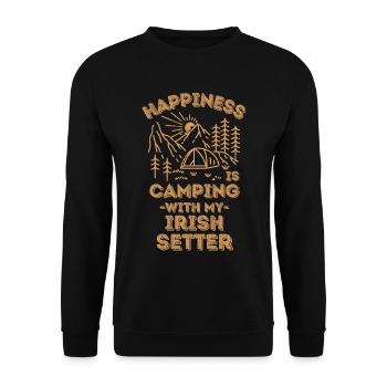 Camping with irish-setter - Unisex Sweatshirt - black - Front - Alina (178cm) & Michal (187cm)