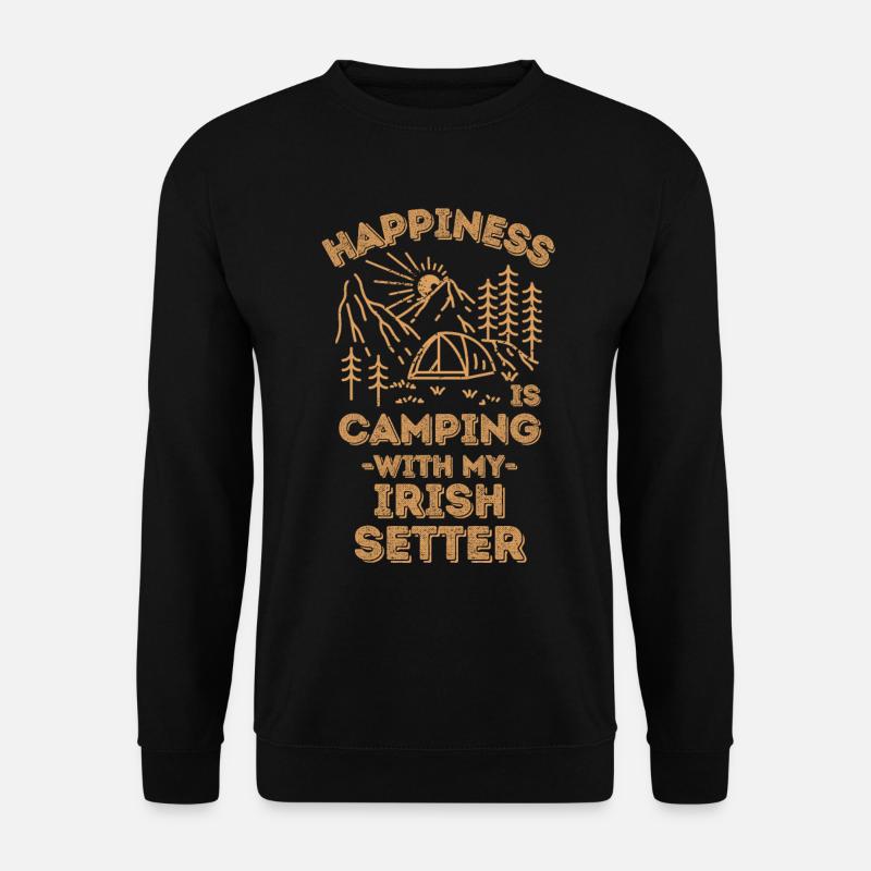 Camping with irish-setter - Unisex Sweatshirt - black