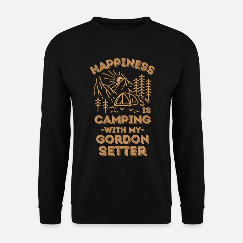Camping mit Gordon-Setter - Unisex Pullover - Schwarz