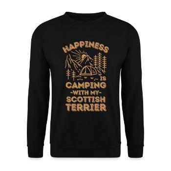 Camping with scottish-terrier - Unisex Sweatshirt - black - Front - Alina (178cm) & Michal (187cm)
