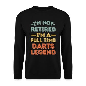Retired and darts legend - Unisex Sweatshirt - black - Front - Alina (178cm) & Michal (187cm)