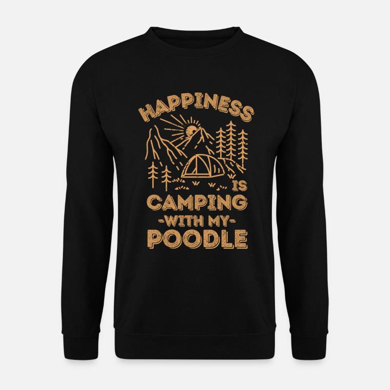 Camping with poodle - Unisex Sweatshirt - black