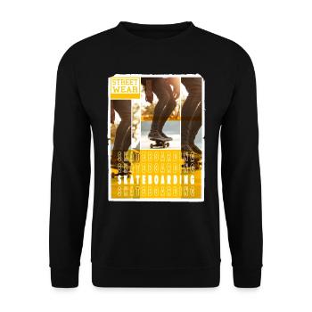 Skateboarding Skate Skater Skateboard Sk8 Vintage - Sweat-shirt Unisexe - noir - Devant - Alina (178cm) & Michal (187cm)