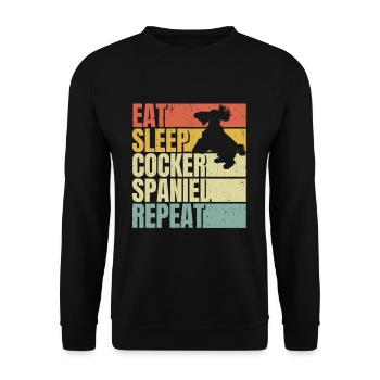 Eat sleep Cocker-spaniel repeat - Unisex Sweatshirt - black - Front - Alina (178cm) & Michal (187cm)
