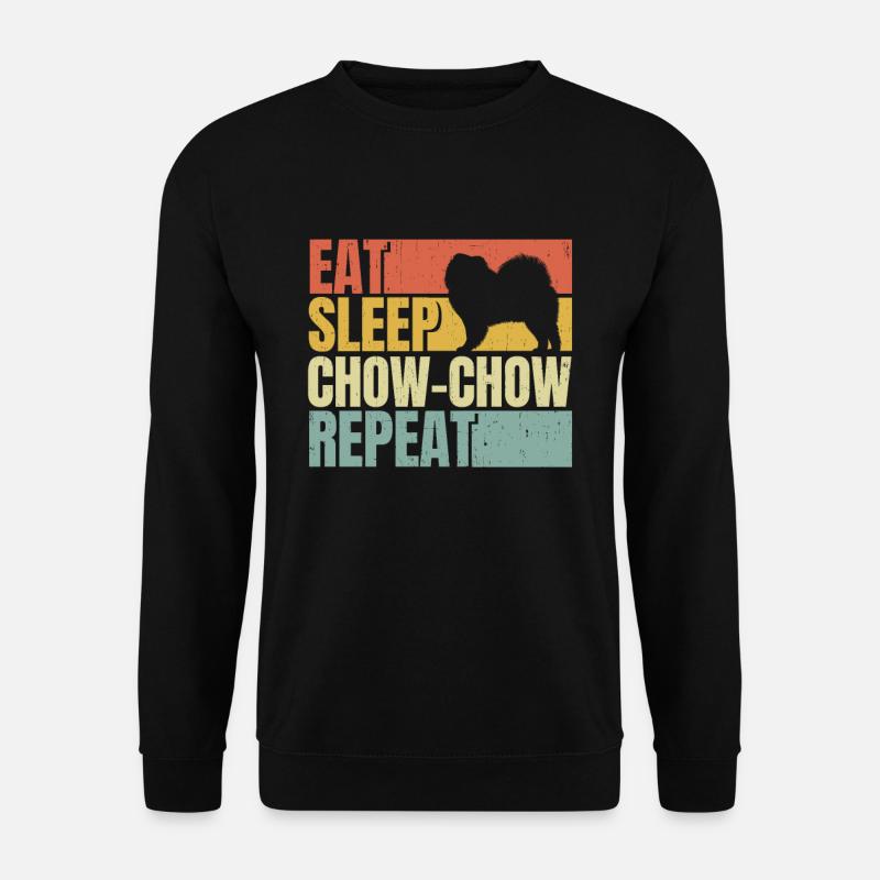Eat sleep Chow-chow repeat - Unisex Sweatshirt - black