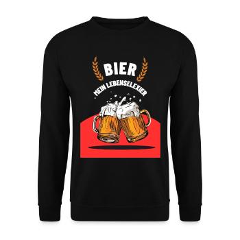BIER - Unisex Pullover - Schwarz - Vorne - Alina (178cm) & Michal (187cm)