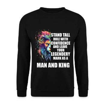 Man and King - Unisex Pullover - Schwarz - Vorne - Alina (178cm) & Michal (187cm)
