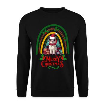 Lama Noël - Sweat-shirt Unisexe - noir - Devant - Alina (178cm) & Michal (187cm)