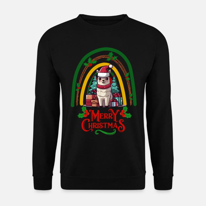 Lama Weihnachten - Unisex Pullover - Schwarz