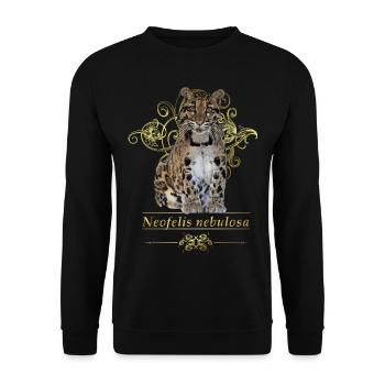 The Clouded Leopard - Unisex Sweatshirt - black - Front - Alina (178cm) & Michal (187cm)
