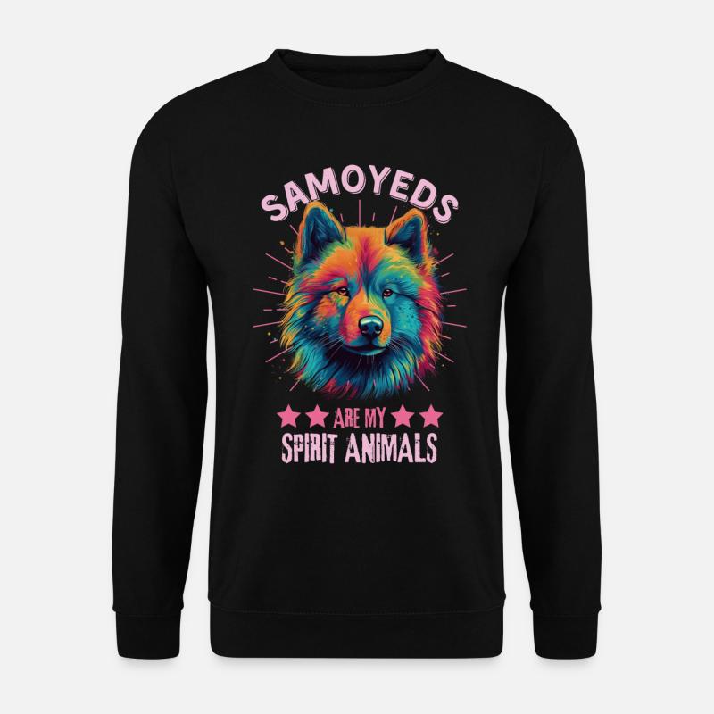 Samojede Liebhaber Bunter Samojede - Unisex Pullover - Schwarz