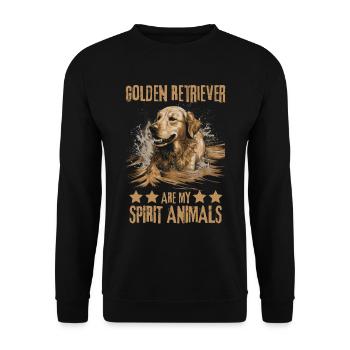 Golden Retriever Lover Water Sports - Unisex Sweatshirt - black - Front - Alina (178cm) & Michal (187cm)