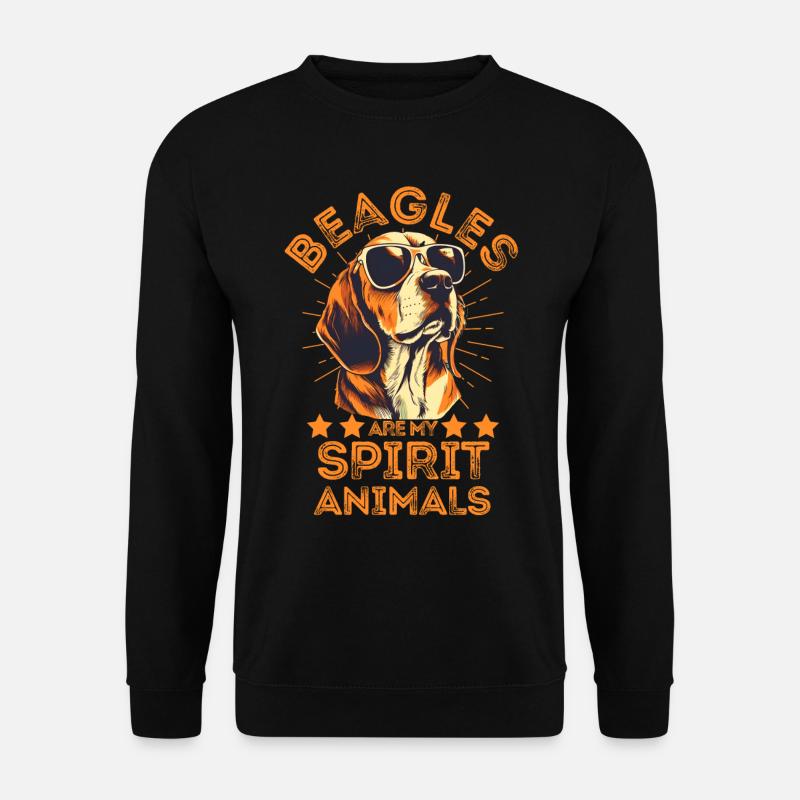Beagle with sunglasses - Unisex Sweatshirt - black